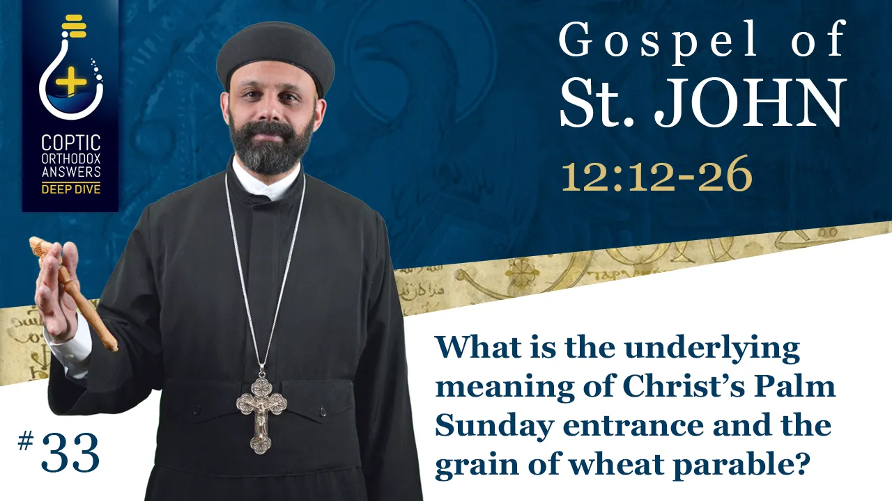 What is the underlying meaning of Christ’s Palm Sunday entrance and the grain of wheat parable? by Fr. Gabriel Wissa